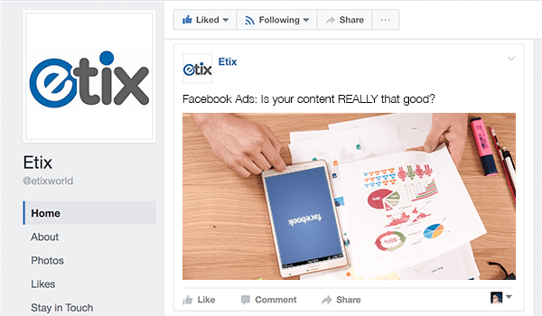 Facebook Ad Content