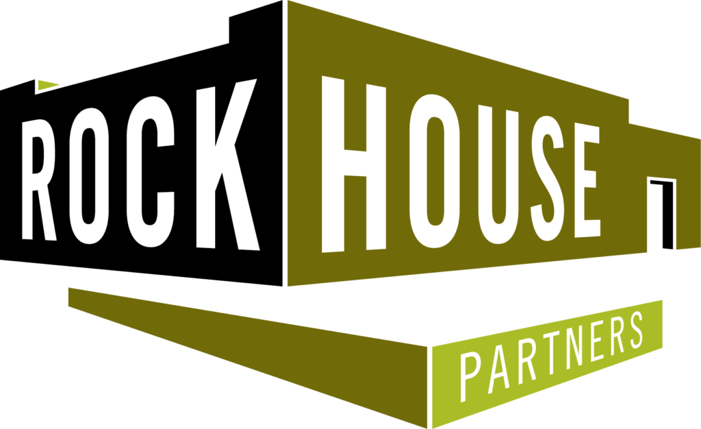 Rockhouse Partners logo in black, dark olive green, and light green with white lettering.